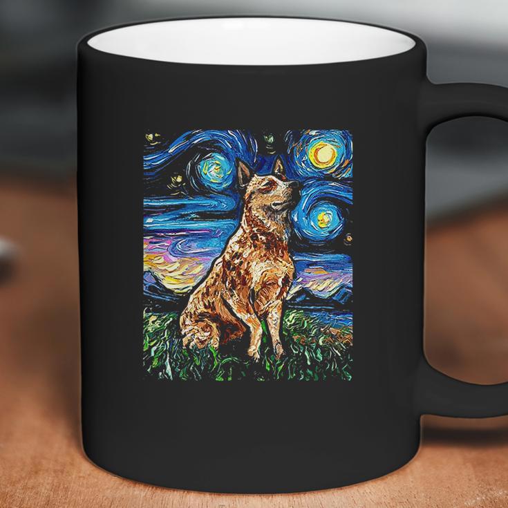 Starry Night Cattle Dog Colorful Coffee Mug