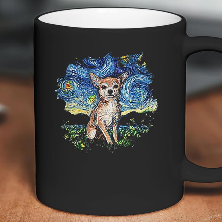 Tan Chihuahua Starry Night Impressionist Dog Art Coffee Mug