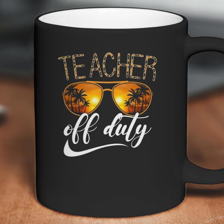 Teacher Of Duty Happy Vacation Summer Sunset Palm Trees On The Beach Sunglasses Coffee Mug