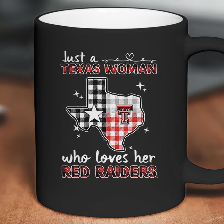 Texas Tech Red Raiders Woman Checkered Pattern State Map Coffee Mug