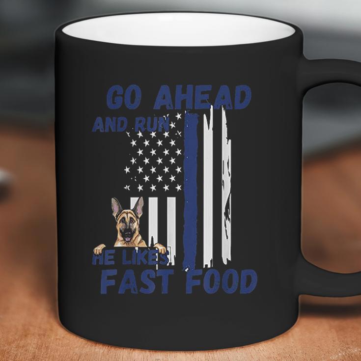 Thin Blue Line Flag K-9 German Shepherd Police Dog Men Women Coffee Mug