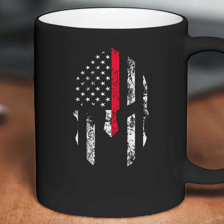 Thin Red Line Spartan Usa Flag Coffee Mug