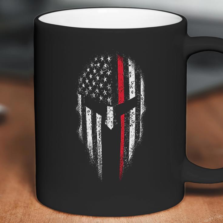 Thin Red Line Usa Flag Firefighter Spartan Coffee Mug