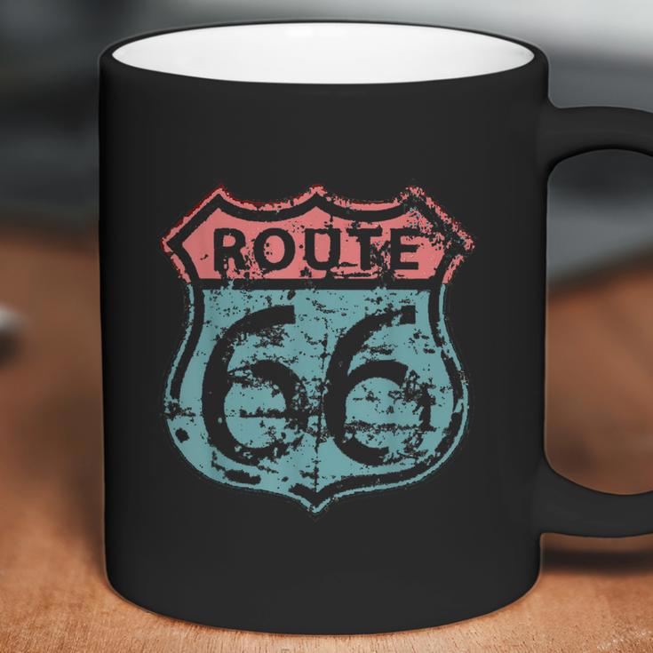 Historic American Route Icon Weathered Highway 66 Road Sign Coffee Mug