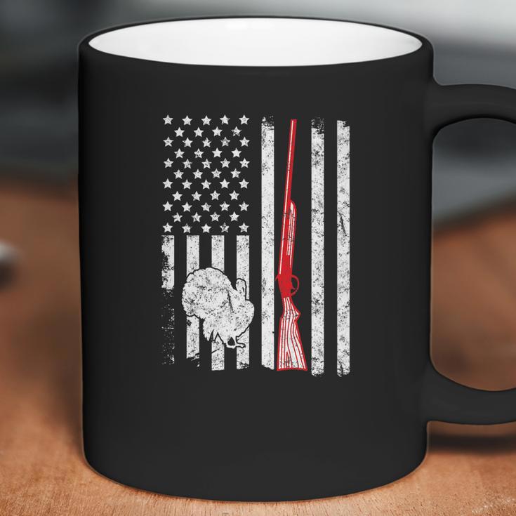 Turkey Hunting American Flag Rifle Weathered Coffee Mug