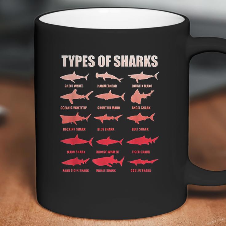 Types Of Sharks 15 Great White Hammerhead Marine Bio Coffee Mug