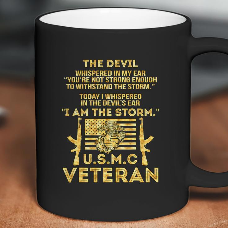 U S M C Veteran I Am The Storm Gold Foil Effect Graphic Design Printed Casual Daily Basic Coffee Mug