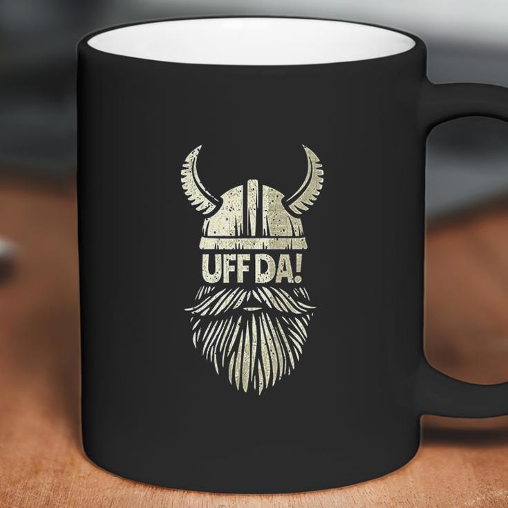 Uff Da Norwegian Quote Scandinavian Viking Helmet Beard Man Coffee Mug