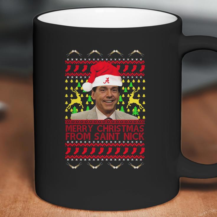 Ugly Nick Saban Merry Christmas From Saint Nick Coffee Mug