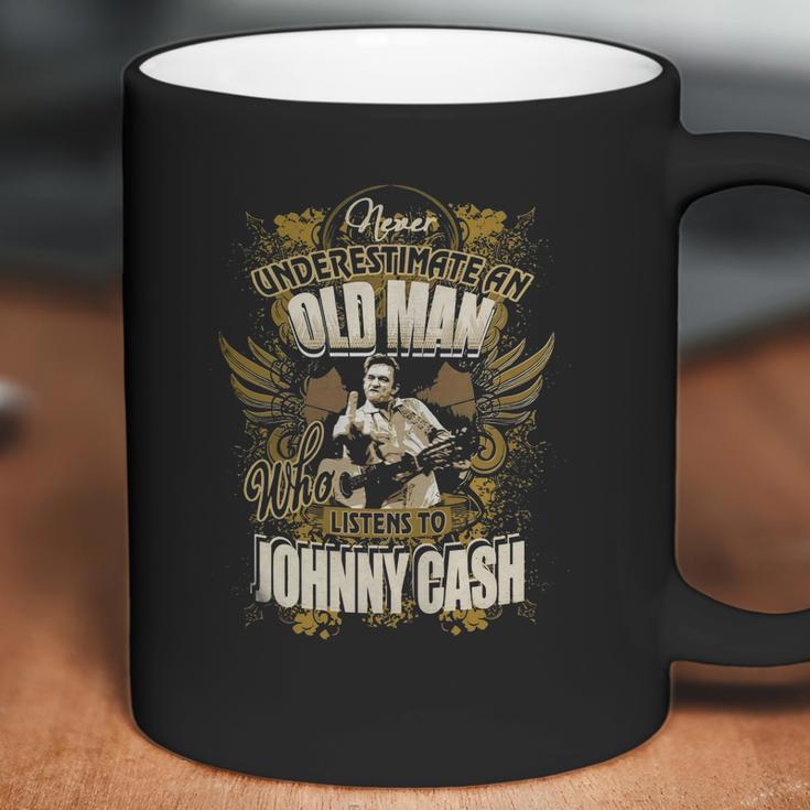 Never Underestimate An Old Man Listening To Johnny Cash Coffee Mug