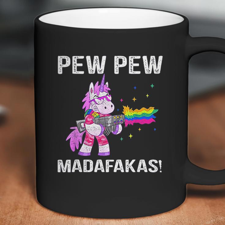 Unicorn Pew Pew Madafakas Vintage Crazy Cat Funny Graphic Coffee Mug