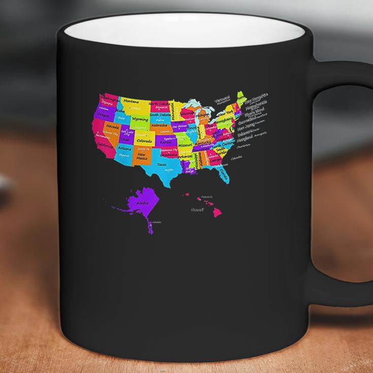 United States Map With States And Capital Cities Coffee Mug