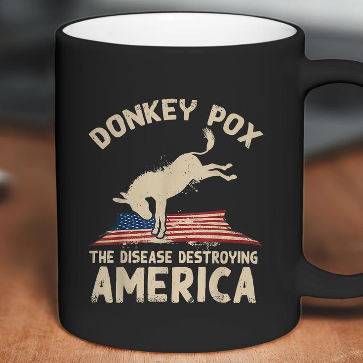 Us Flag Donkey Pox The Disease Destroying America Democratic Coffee Mug