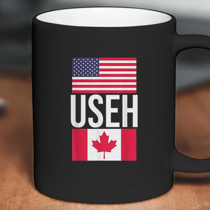 Useh American Pride Us Flag Canadian Flag Gift Canada Coffee Mug