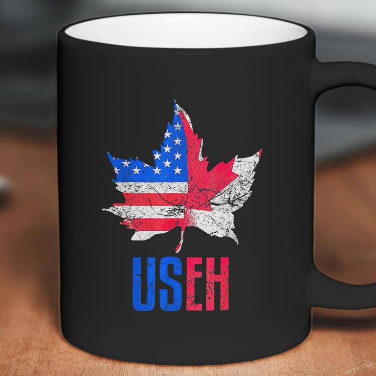 Useh Leaf Canadian American Flag Canada Usa Patriotic Coffee Mug