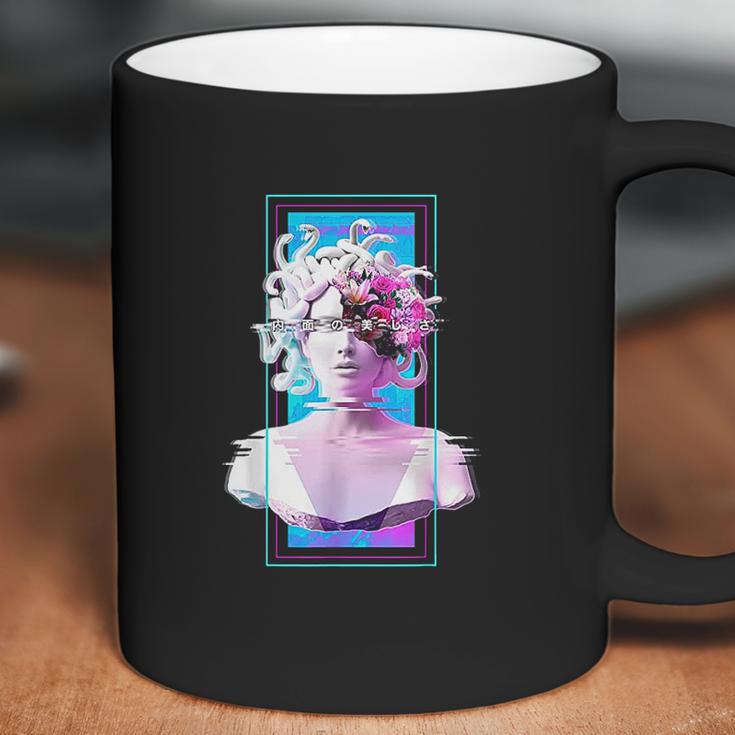 Vaporwave Medusa Statue Aesthetic Art Glitch Japanese Otaku Coffee Mug