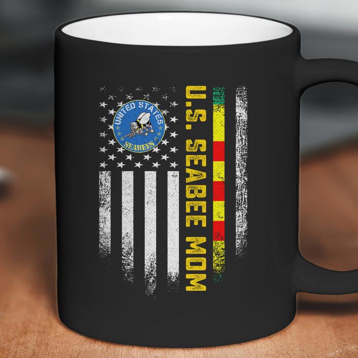 Vintage American Flag Proud Us Seabee Vietnam Veteran Mom Gift Graphic Design Printed Casual Daily Basic Coffee Mug