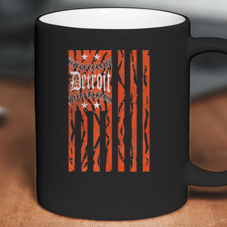 Vintage Detroit Baseball Flag With Tiger Stripes Coffee Mug