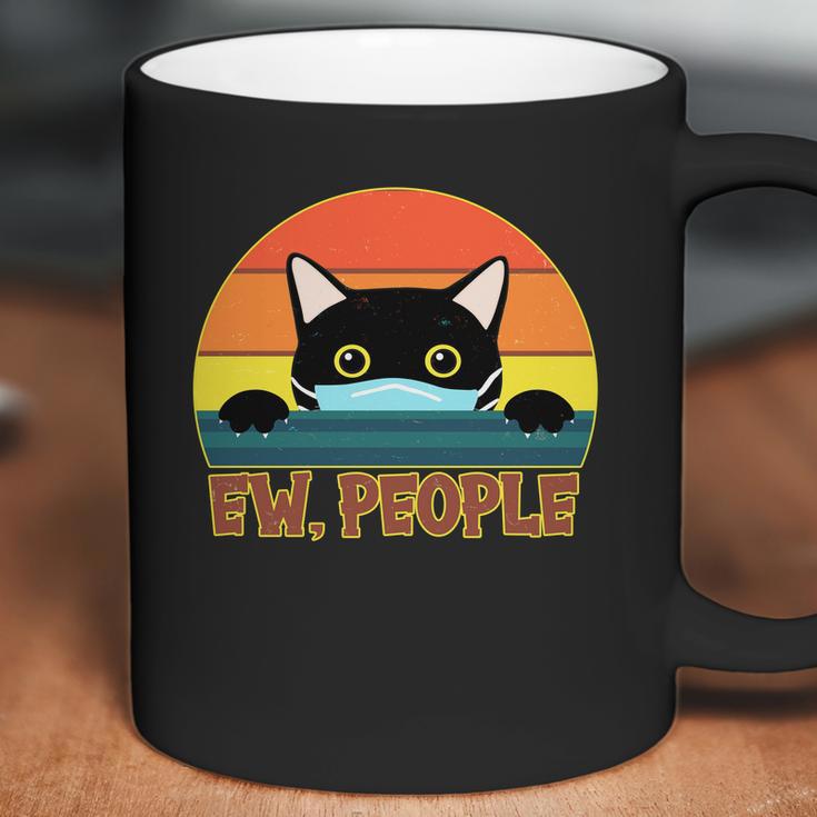 Vintage Ew People Social Distancing Mask Cat Graphic Design Printed Casual Daily Basic Coffee Mug