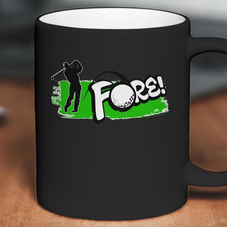 Vintage Golfer Swinging And Saying Fore Coffee Mug