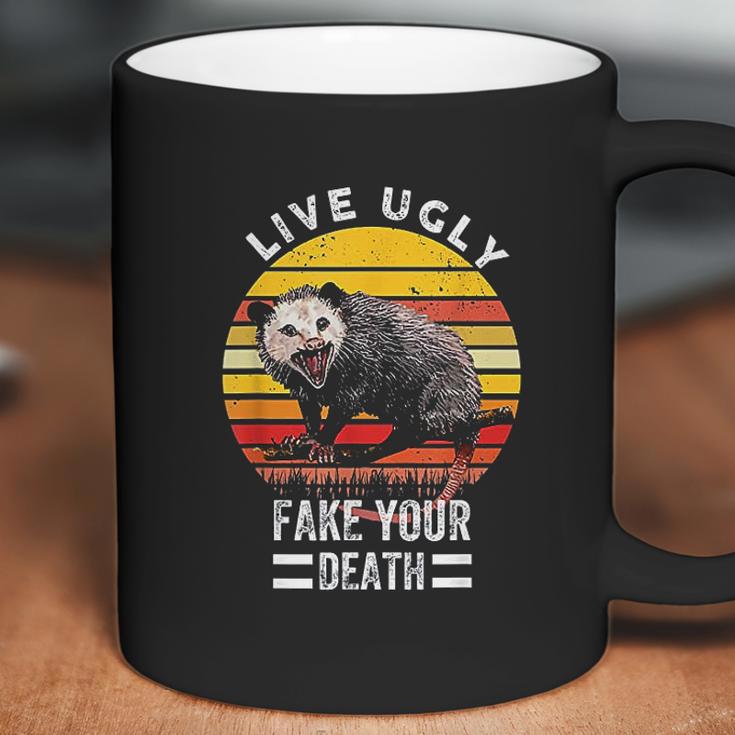 Vintage Live Ugly Fake Your Death Funny Opossum Coffee Mug