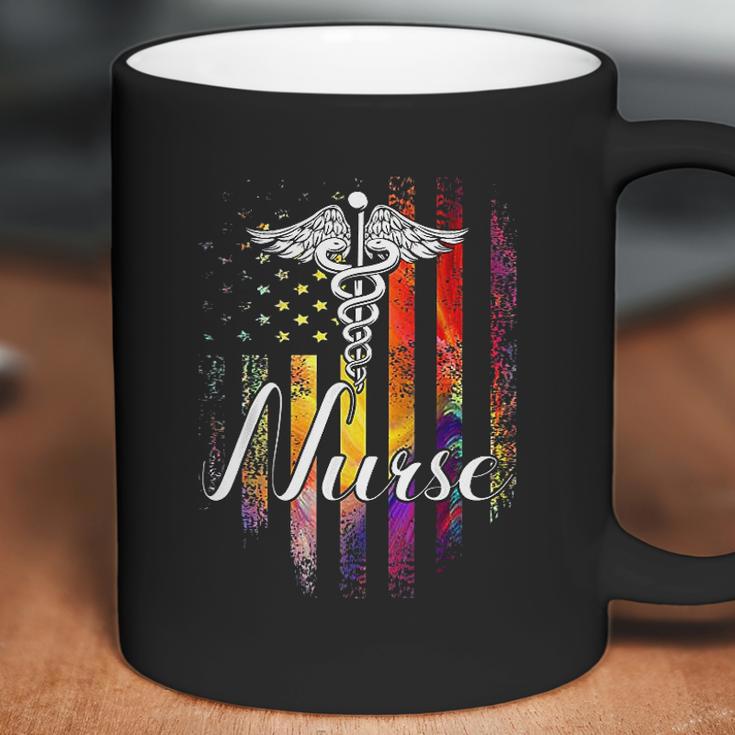 Vintage Nurse American Usa Flag Color Nurse Pharmacy Gift Coffee Mug