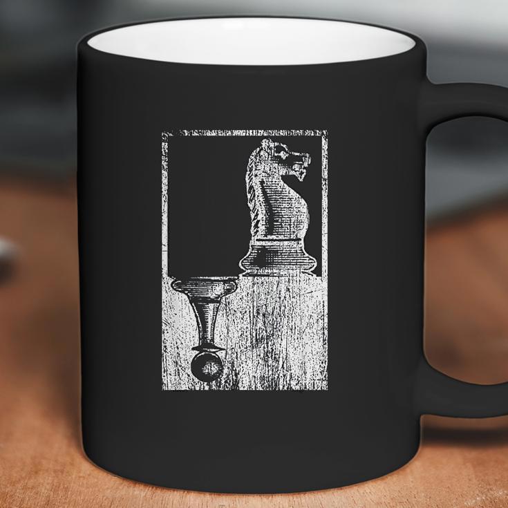 Vintage Pawn And Knight Shadow Chess Coffee Mug