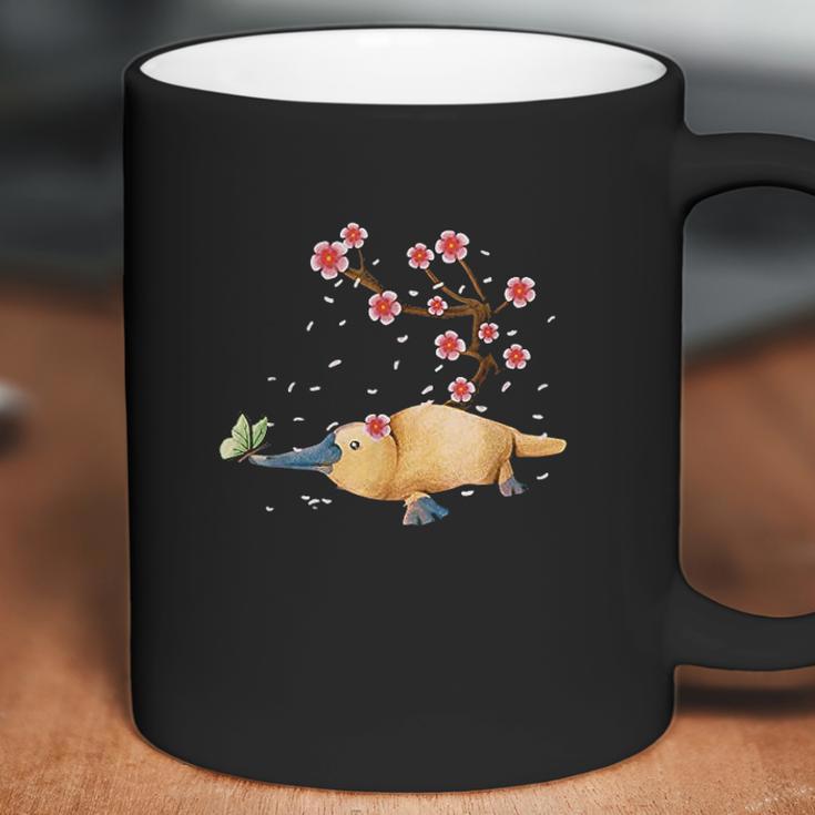 Vintage Platypus Japanese Cherry Blossom Flower Sakura Coffee Mug