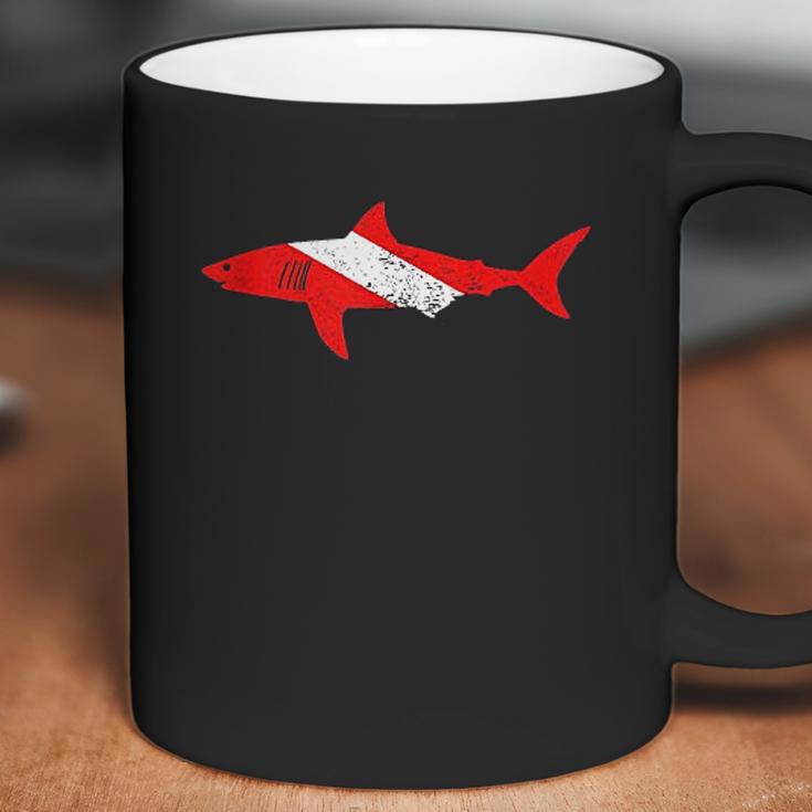 Vintage Shark Scuba Dive Diver Down Flag Emoji Coffee Mug