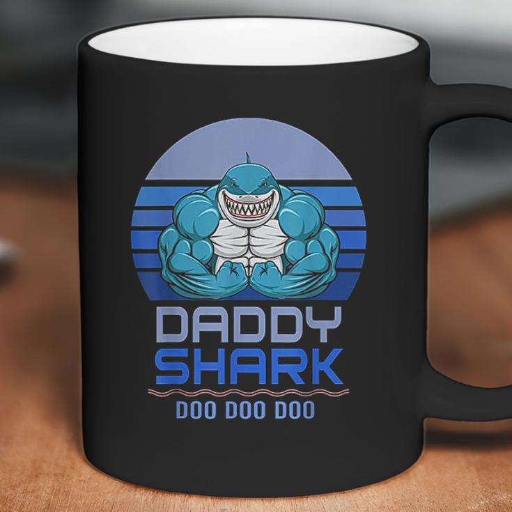 Vintage Weight Lifting Daddy Shark Coffee Mug