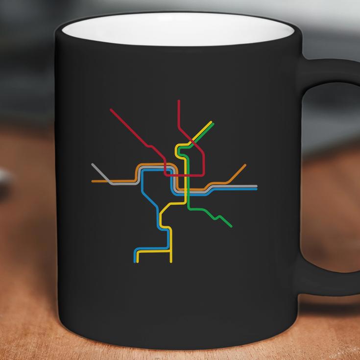 Washington Dc Metro Subway Map Shirt - Color Lines Coffee Mug