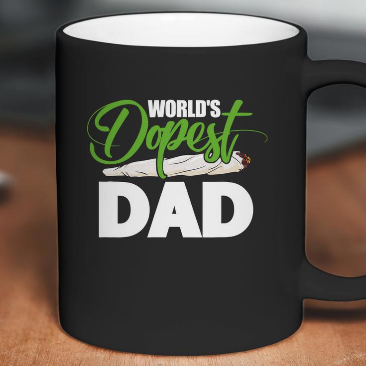 Weed Worlds Dopest Dad Funny Leaf Fashion Graphic Design Printed Casual Daily Basic Coffee Mug