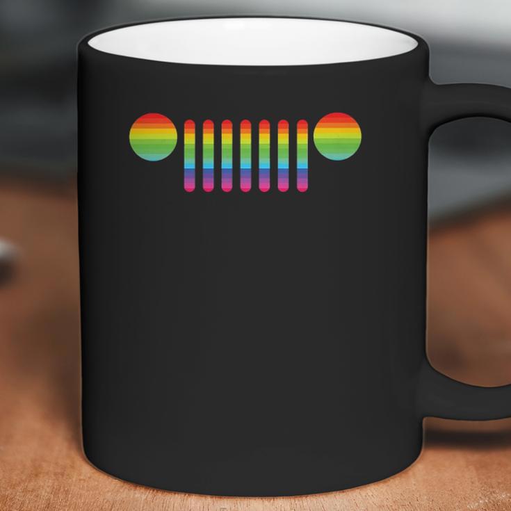 Womens Jeep Pride 7-Slot Grille Rainbow Coffee Mug