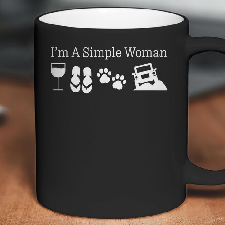 Womens Im A Simple Woman Love Wine Flip Flops Dog Jeeps Gift Coffee Mug