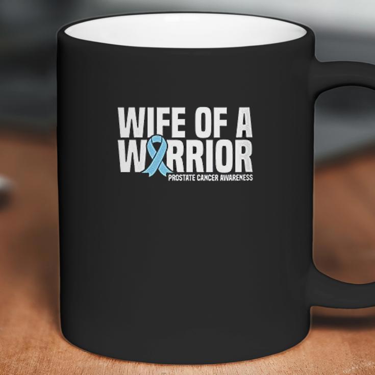 Womens Wife Of A Warrior Blue Ribbon Prostate Awareness Coffee Mug