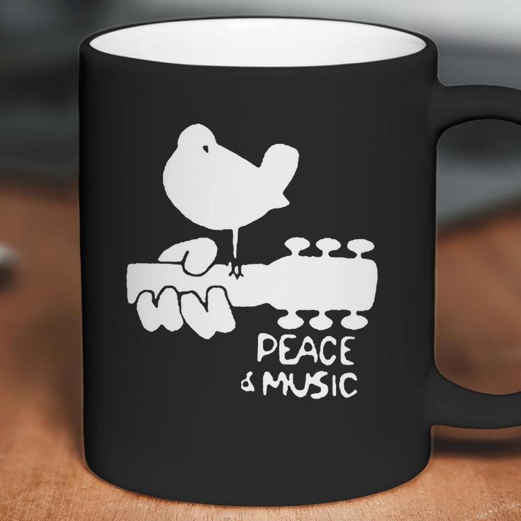 Woodstock Blue White Peace And Music Festival Guitar Coffee Mug