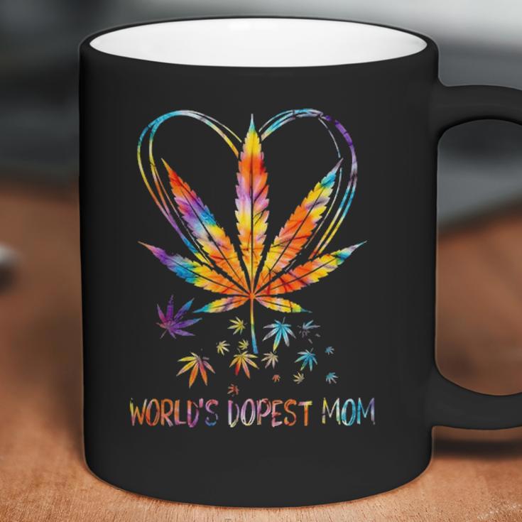 Worlds Dopest Mom Weed Leaf 420 Funny Mothers Day Coffee Mug