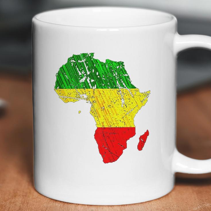 Africa Map Reggae Rasta Print Green Yellow Red Africa Pride Coffee Mug