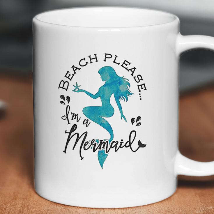 Aqua Blue Watercolor Beach Please Im A Mermaid Coffee Mug