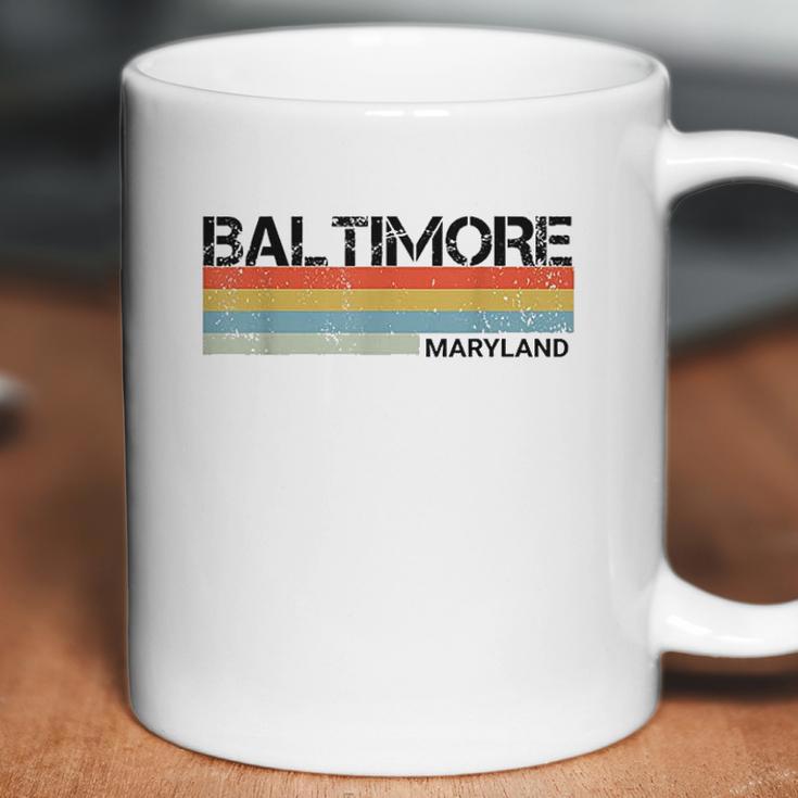 Baltimore Maryland Retro Vintage 80 Stripes Coffee Mug