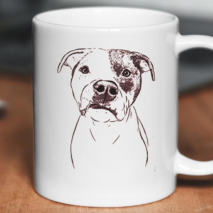 Bare Dexter The Pitbull Dog Triblend Coffee Mug