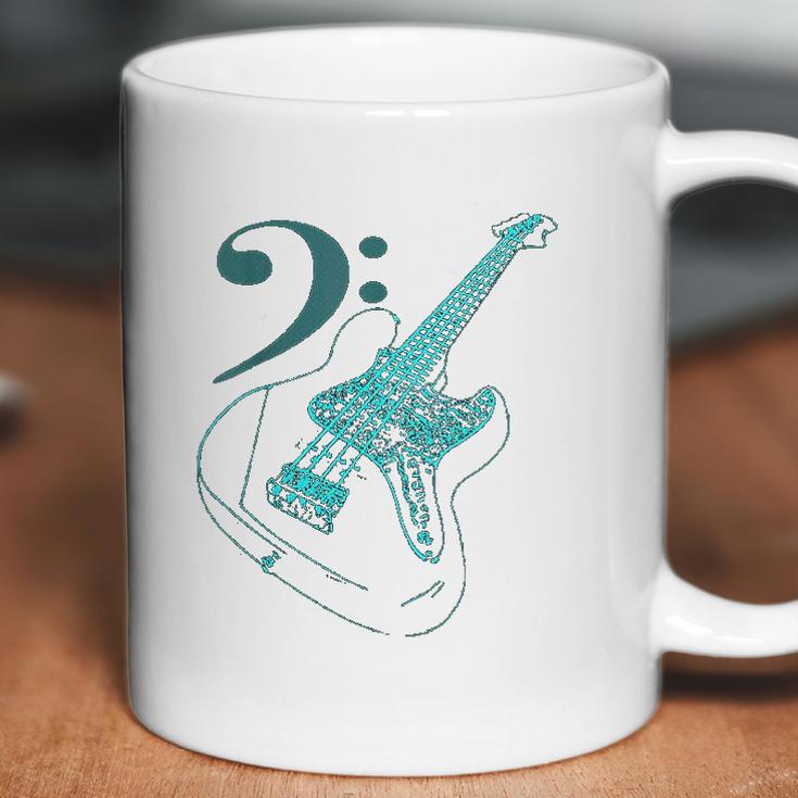 Bass With Clef Neon Bassists Bass Player Coffee Mug