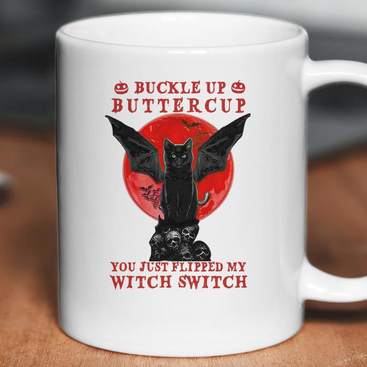 Batcat Buckle Up Buttercup You Just Flipped My Witch Switch Sweatshirt Coffee Mug