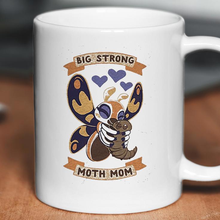 Big Strong Moth Mom Mothra Athletic Gray Coffee Mug