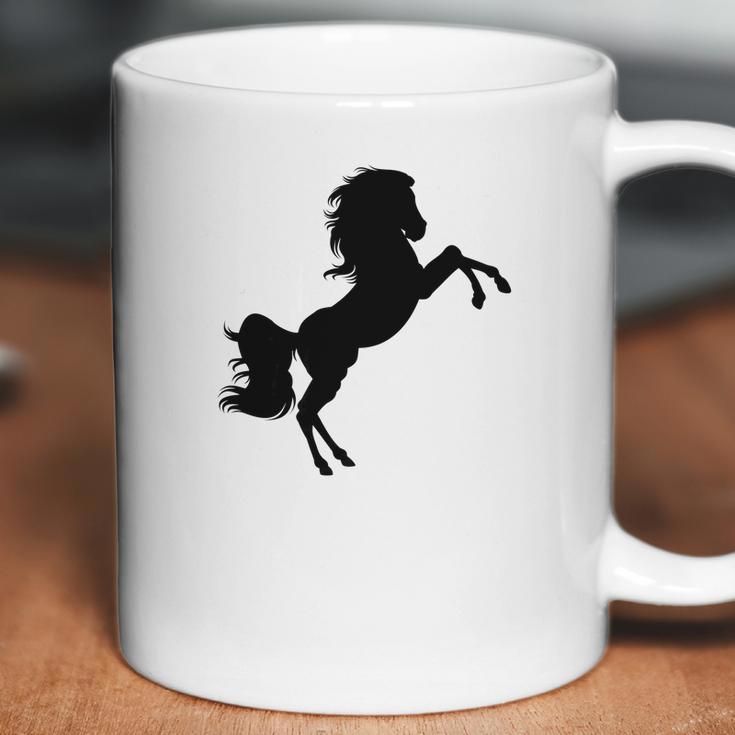 Black Stallion Horse Silhouette Riding Love Coffee Mug