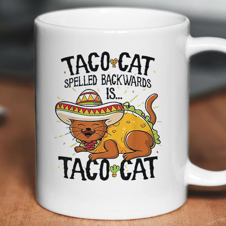 Cute Cat Tacocat Spelled Backwards Is Taco Cat Coffee Mug