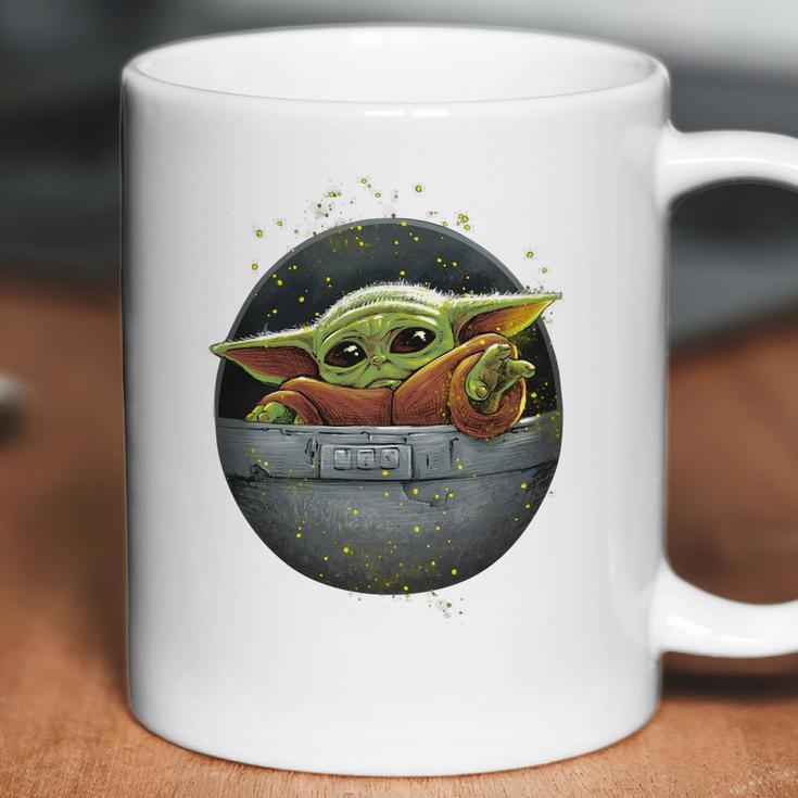 Cute Force Mandalorian Baby Yoda Shirt Coffee Mug