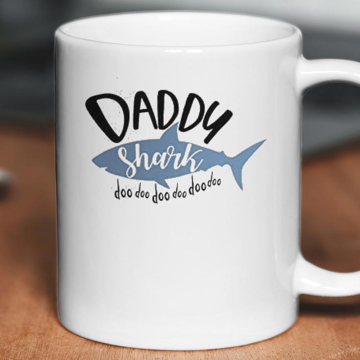 Daddy Shark Art Dad Birthday Gifts Coffee Mug