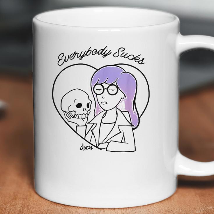 Daria Everybody Macbeth Skull Heart Purple Hair Coffee Mug