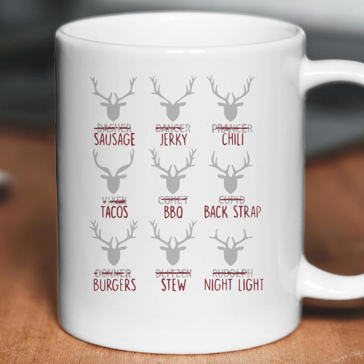 Deer Dasher Sausage Dancer Jerky Prancer Chili Tacos Christmas Shirt Coffee Mug